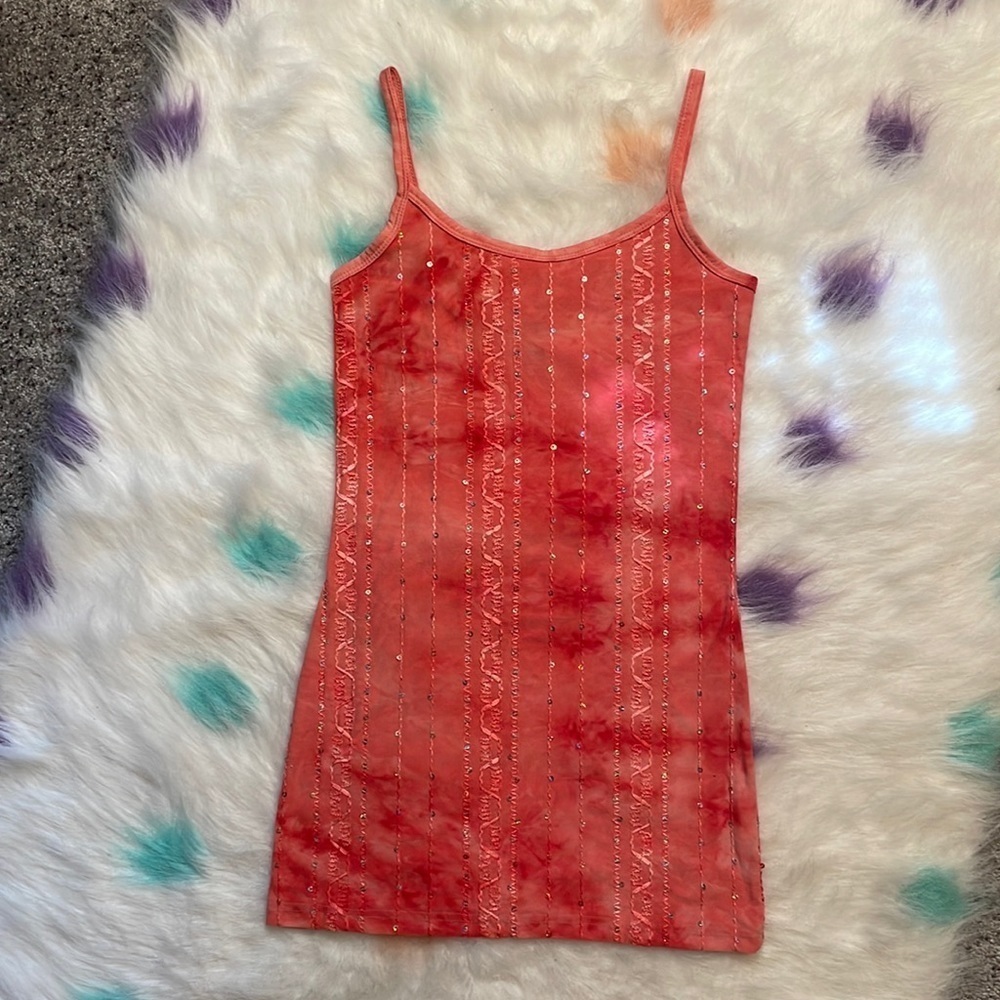 BKE Bodycon Spaghetti Strap Tie Dye Mini Dress Size Medium
